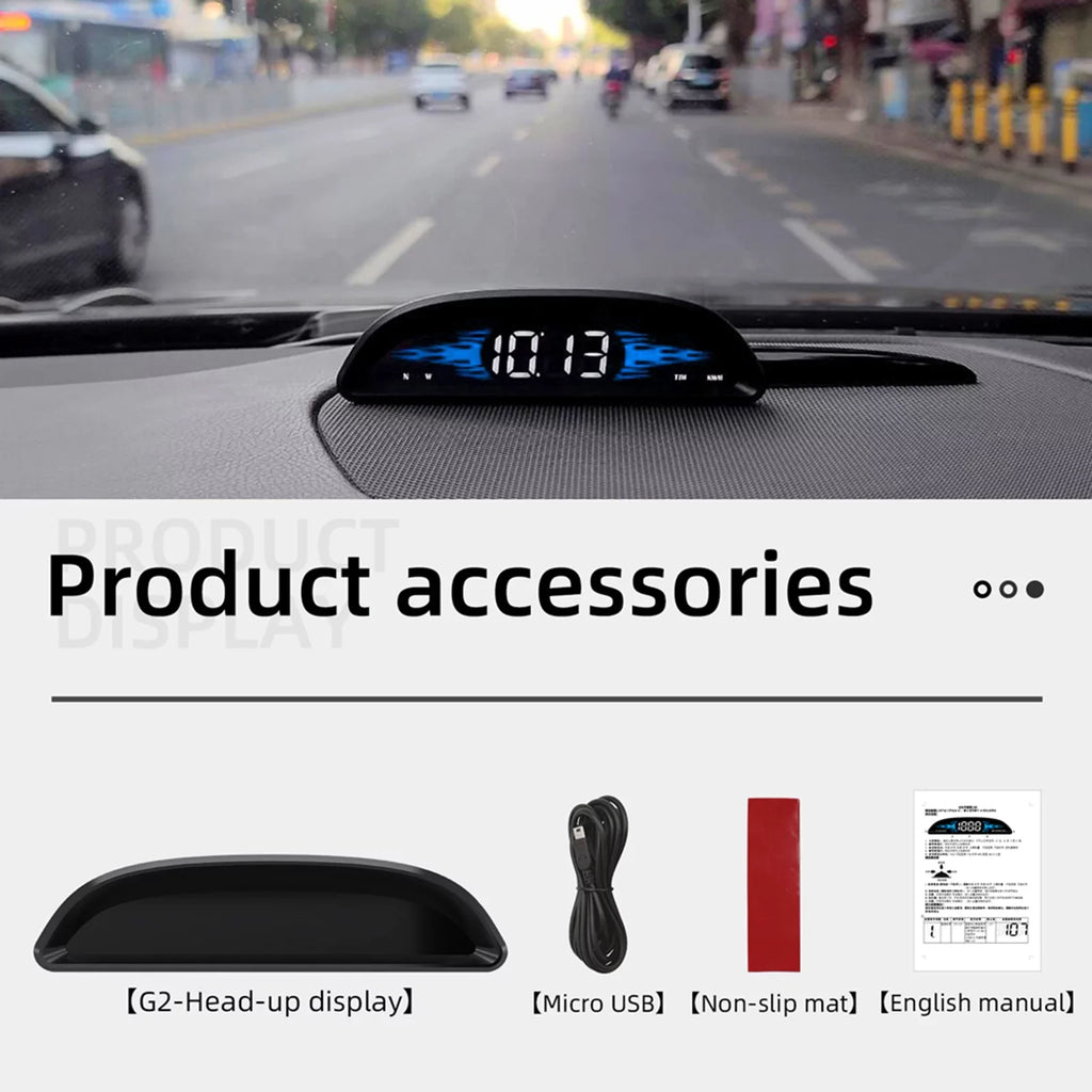 GoolRC Car HUD Head-up Display Digital Navigation Speedometer Dual System Display Screen with SpeedTimeDirectionMileage Vehicle Overspeed Alarm Fatigue Driving Alarm