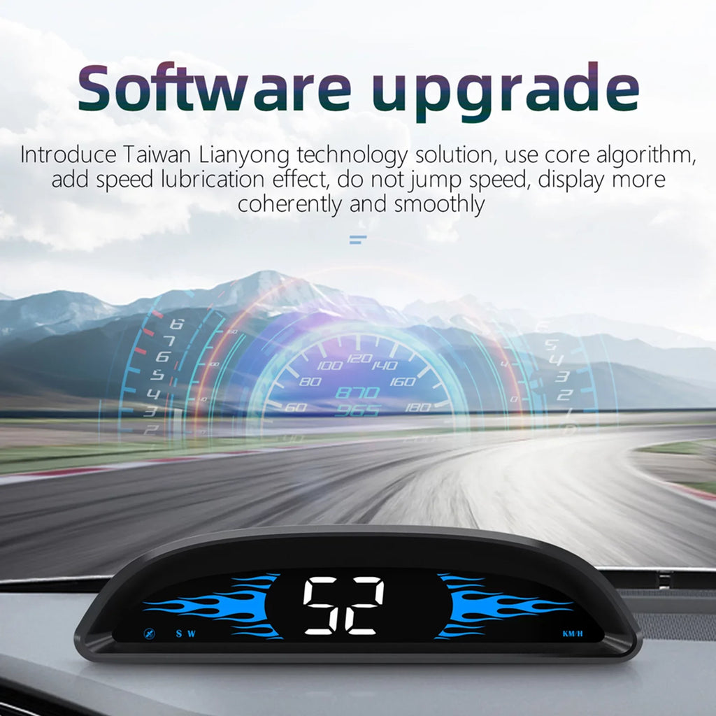 GoolRC Car HUD Head-up Display Digital Navigation Speedometer Dual System Display Screen with SpeedTimeDirectionMileage Vehicle Overspeed Alarm Fatigue Driving Alarm