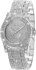 ManChDa Diamond Watch Silver Watch for Women Men Rhinestone Watches Ice Out Watch Full Diamonds Watch Quartz Crystal Stainless Steel Gold Watch Women Men Wrist Watch