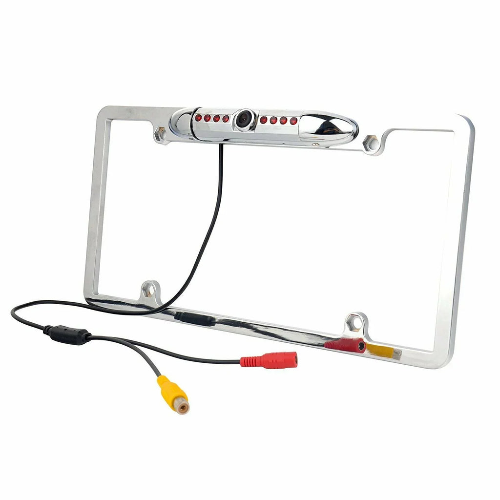 Night Vision Car License Plate Rearview Camera - Silver