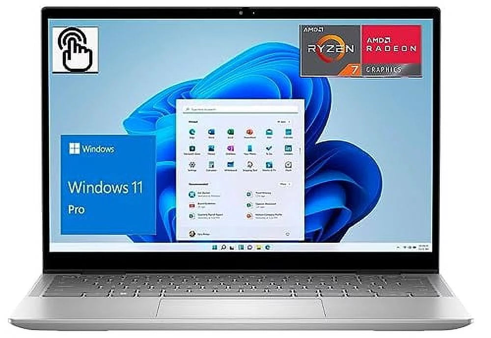 2023 Newest Inspiron 5425 Business Laptop, 14-inch 16:10 FHD+ (1920 x 1200) Touchscreen Display, AMD Ryzen 7 5825U, AMD Radeon Graphics, Backlit, Win 11 Pro Platinum Silver (8G RAM | 256G SSD)
