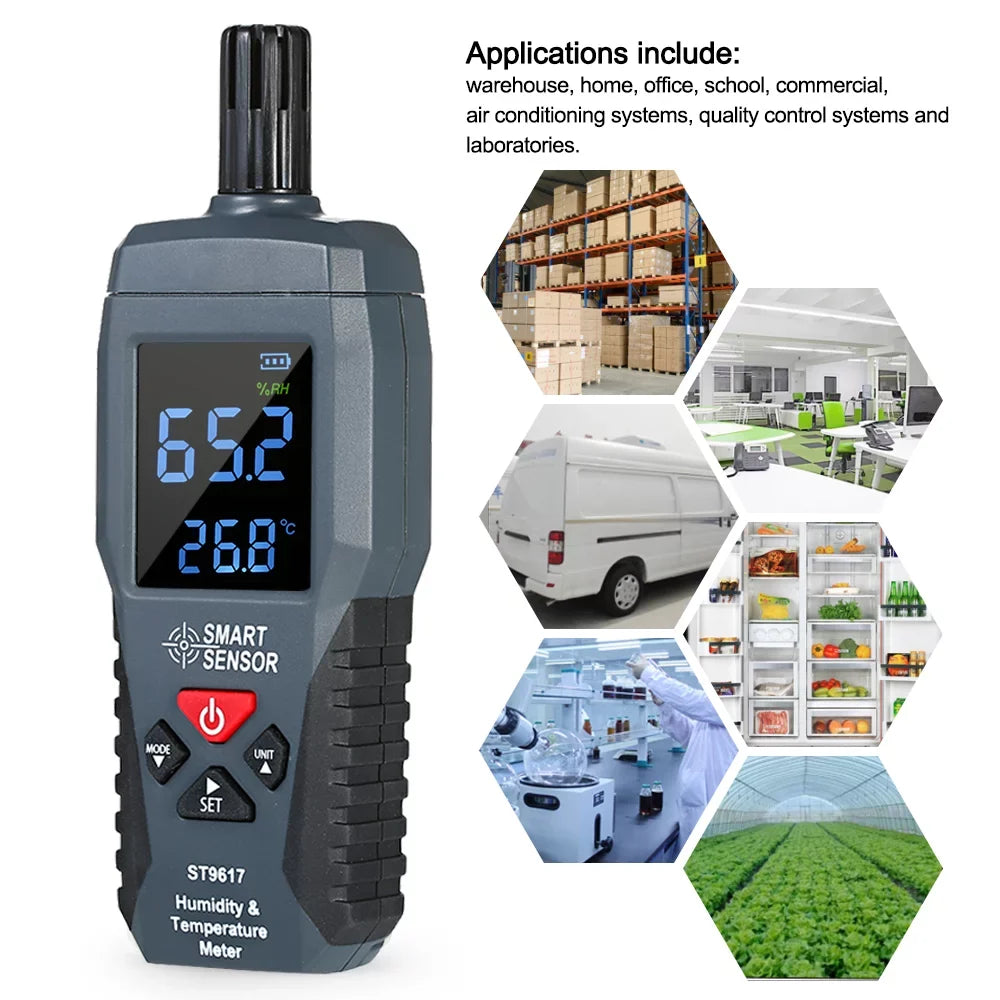 SMART SENSOR Humidity &  Meter High Accuracy Digital LCD Display Humidity Hygrometer  Meter  Gauge Tester
