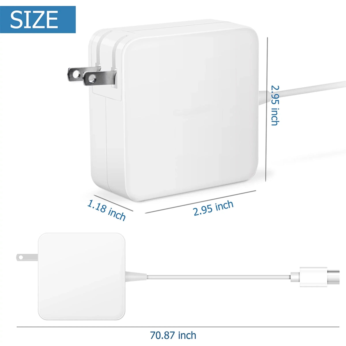 KONKIN BOO matching White 65W AC Adapter Charger Power USB-C Cord Replacement for  Latitude 7285 7390 2-in-1 PSU