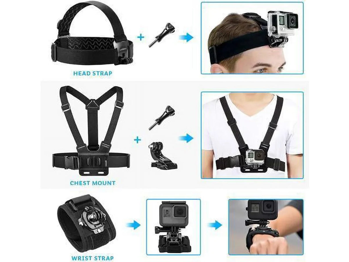 Accessories Kit for AKASO EK5000 EK7000 4K WiFi Action Camera GoPro Hero 9 8 7 6 5/Session 5/Hero 4/3+/3/2/1 Max Fusion SJ4000 SJ5000