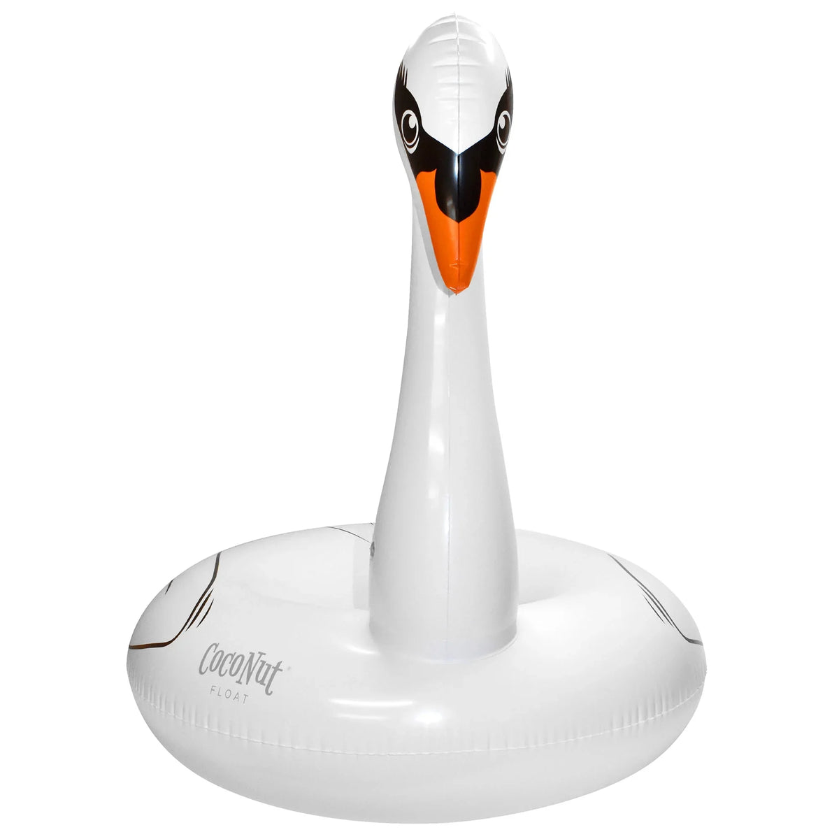 CocoNut Float: Majestic White Swan Pool Ring - 48"x43" Inflatable, Jumbo Round moisture Raft, Anti-Leak, Durable, Party