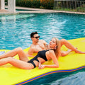 Magshion 9' x 3' aqua Floating Mat, 3-Layer Tear-protected XPE Foam aqua Floating Pad Lily Pad for Pool Lake River Ocean Outdoor liquid Activities, Yellow