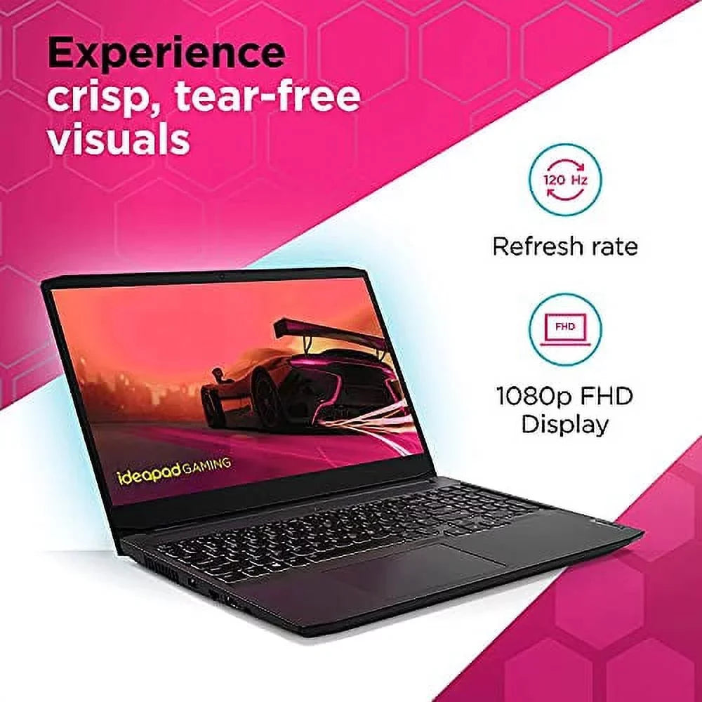 2022 Newest  IdeaPad 3 Gaming Laptop, 15.6" FHD 120Hz IPS Display, AMD Ryzen 5 5600H (Beats i7-10700), NVIDIA GeForce GTX 1650, 64GB RAM, 2TB SSD, Backlit Keyboard, Windows 11