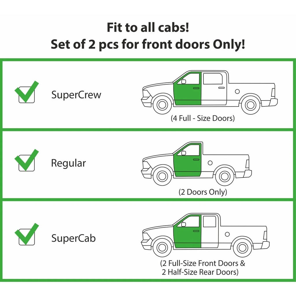 CLIM ART Incredibly Durable Rain Guards for  F150 2009-2014 Regular Cab, SuperCrew, SuperCab, Tape-on Window Deflectors, Vent Deflector, Vent Window Visors for cars, Truck Accessories 2 pcs-209008