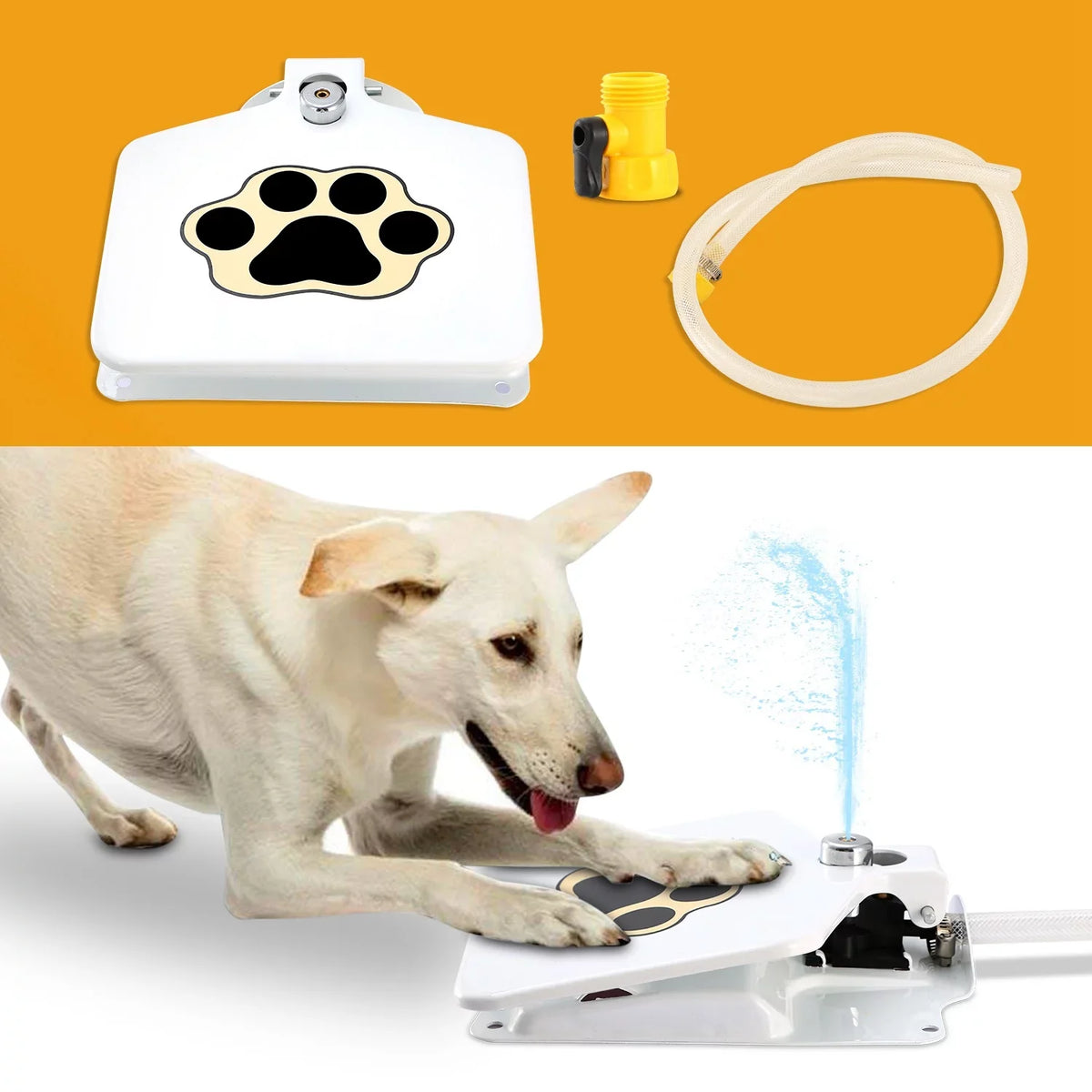 iMounTEK Outdoor Garden Dog moisture Fountain, Ultra Hygienic, Dog Step on Paw Activated Sprinkler Toy