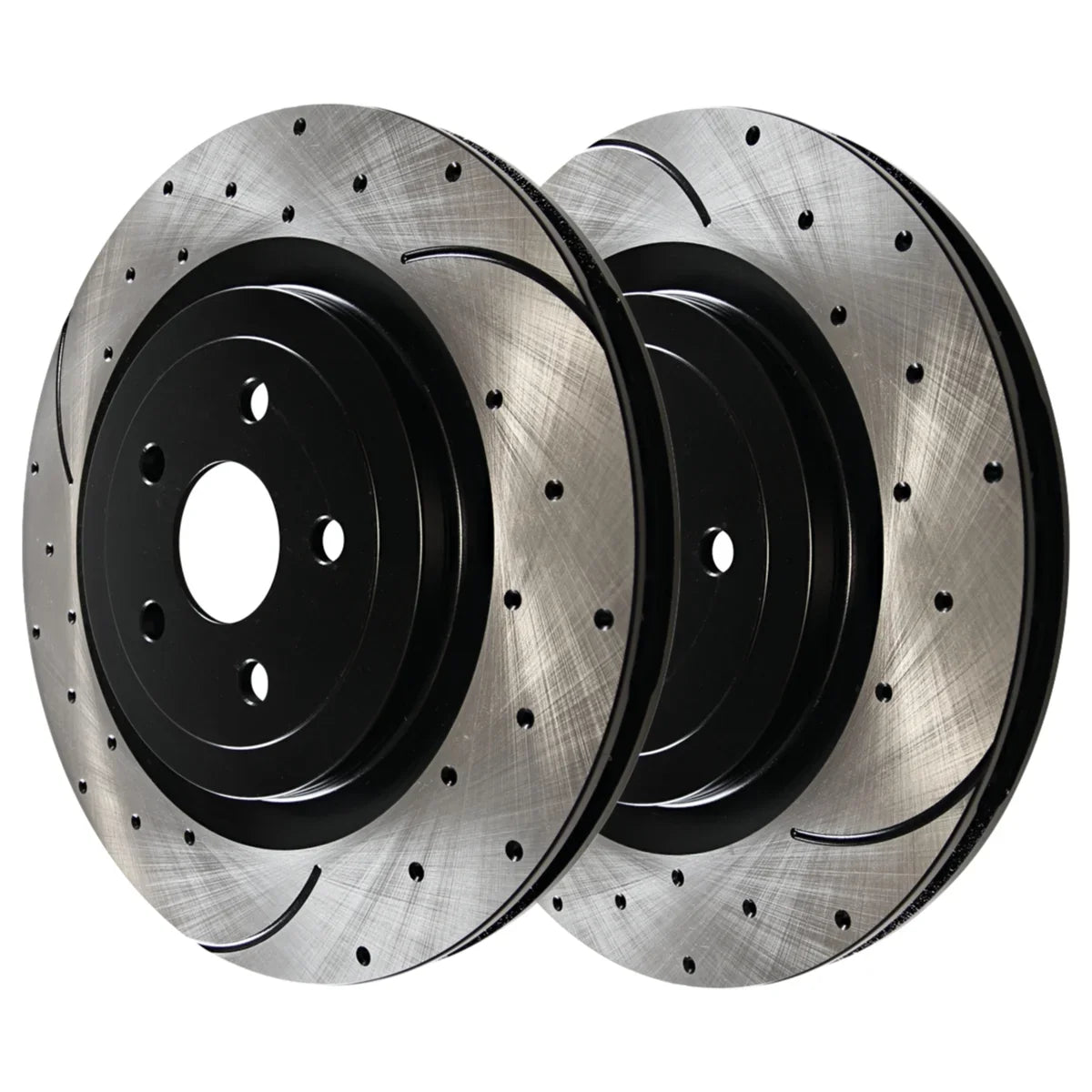 AutoShack Front and Rear Drilled Slotted Brake Rotors Black Set of 4 Replacement for 2012 2013 2014 Chrysler 200 2008-2009 Dodge Caliber 2012-2014 Avenger 2.4L 3.6L V6 FWD BRAKEPKG1085