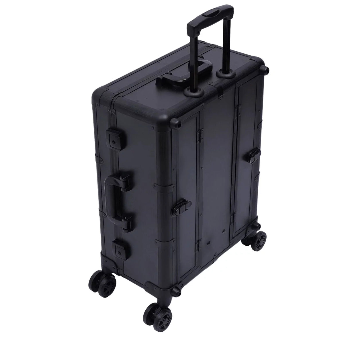 DENEST Rolling Makeup Case Trolley Train Box Organizer with Key Travel Cosmetic Luggage