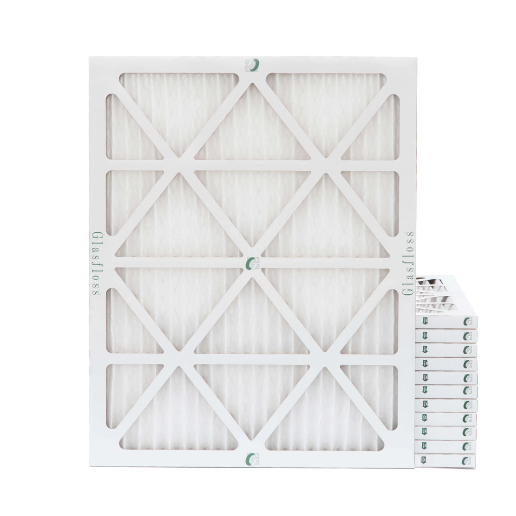 Actual Size: 13-1/2 x 19-1/2 x 7/8. 12 Pack of 14x20x1 MERV 10 Pleated Air Filters by Glasfloss