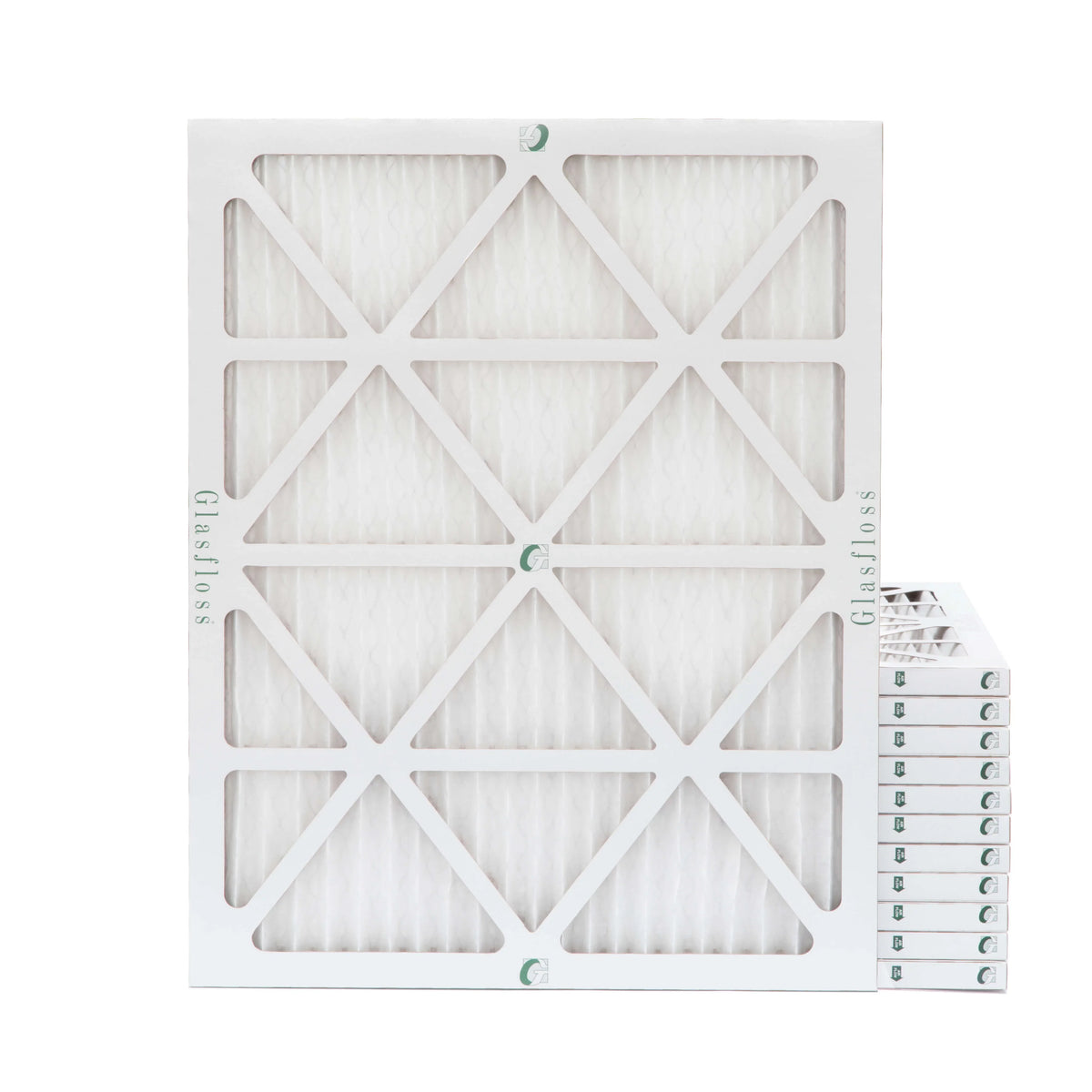 Actual Size: 13-1/2 x 19-1/2 x 7/8. 12 Pack of 14x20x1 MERV 10 Pleated Air Filters by Glasfloss