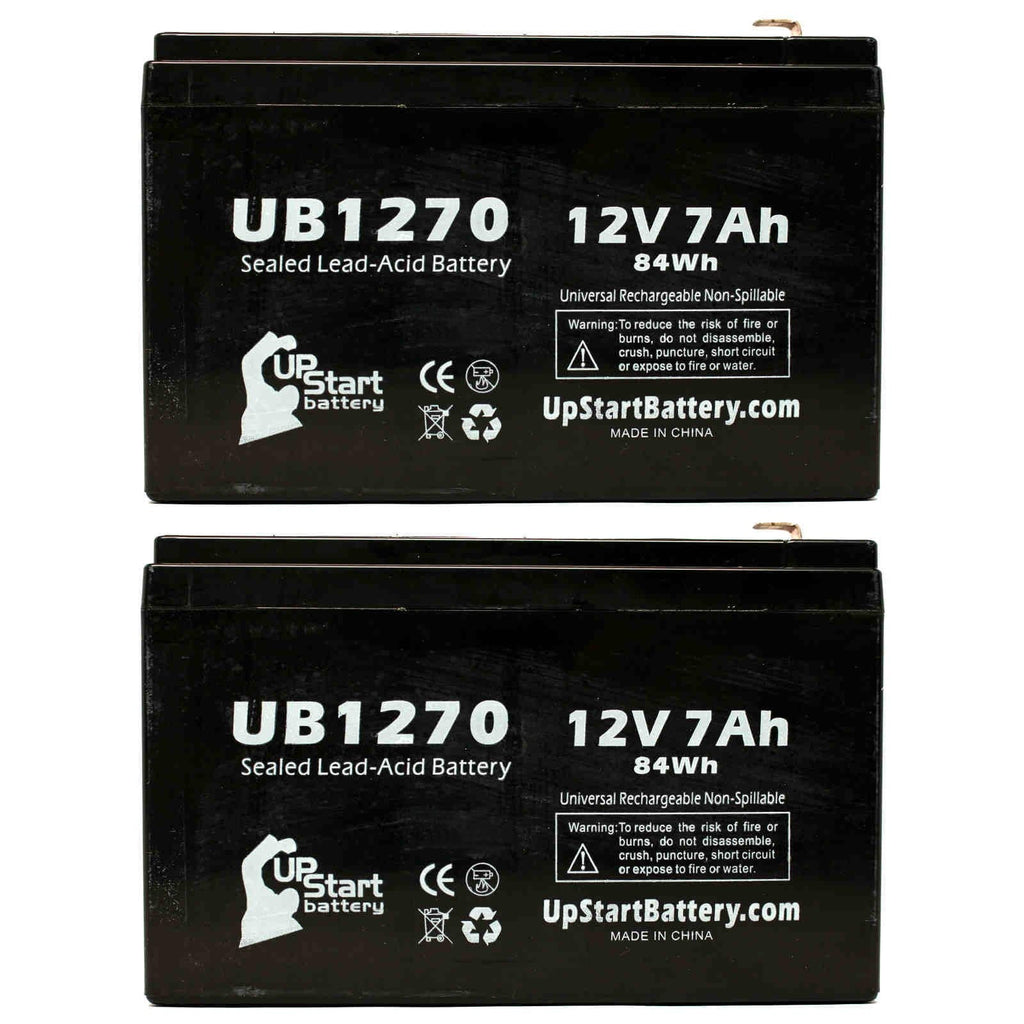 2x Pack - matching APC SMART-UPS 2000 SURT2000XLI Battery - Replacement UB1270 Universal Sealed Lead Acid Battery (12V, 7Ah, 7000mAh, F1 Terminal, AGM, SLA) - Includes 4 F1 to F2 Terminal Adapters