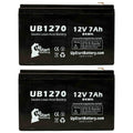 2x Pack - matching APC SMART-UPS 2000 SURT2000XLI Battery - Replacement UB1270 Universal Sealed Lead Acid Battery (12V, 7Ah, 7000mAh, F1 Terminal, AGM, SLA) - Includes 4 F1 to F2 Terminal Adapters
