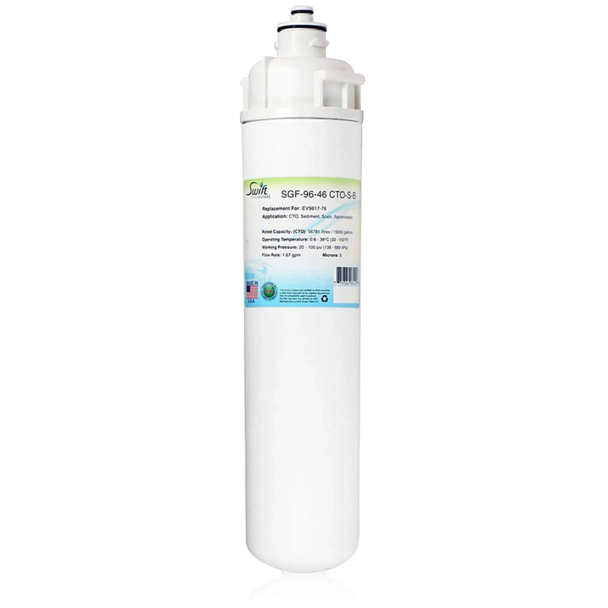 Swift Green Filters SGF-96-46 CTO-S-B suitable Commercial liquid Filter for EV9617-76, Made in USA (Pack of 2)