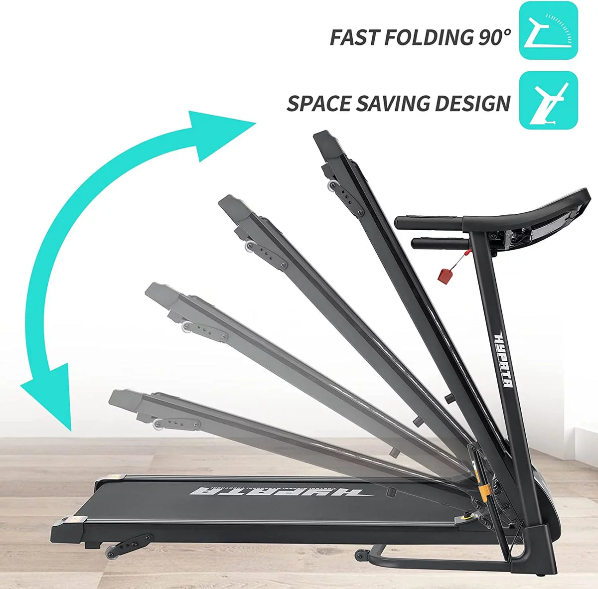 SKOK Treadmill 300 LBS Capacity with Incline, Folding Treadmill for Home Max 2.5  Electric Treadmill for Running and Walking Jogging Exercise with LED Display, 12 Preset Programs Running Machine