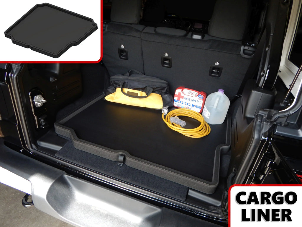 Red Hound Auto Cargo Trunk Mat Liner Tray Custom Fit Floor Black Foam suitable with Jeep Wrangler Unlimited 4-Door 2018-2019 (JL) Without Subwoofer - Anti-Rattle Waterproof Protector