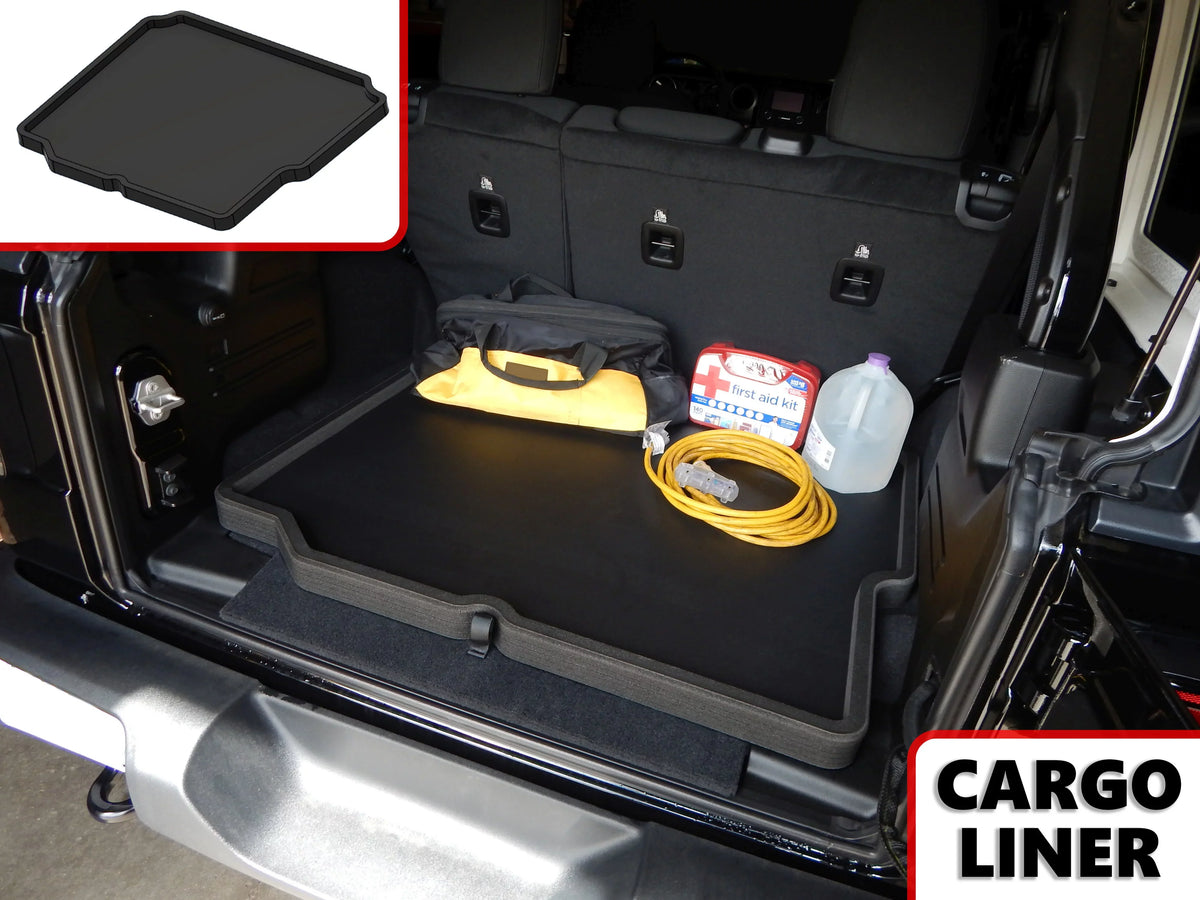 Red Hound Auto Cargo Trunk Mat Liner Tray Custom Fit Floor Black Foam suitable with Jeep Wrangler Unlimited 4-Door 2018-2019 (JL) Without Subwoofer - Anti-Rattle Waterproof Protector