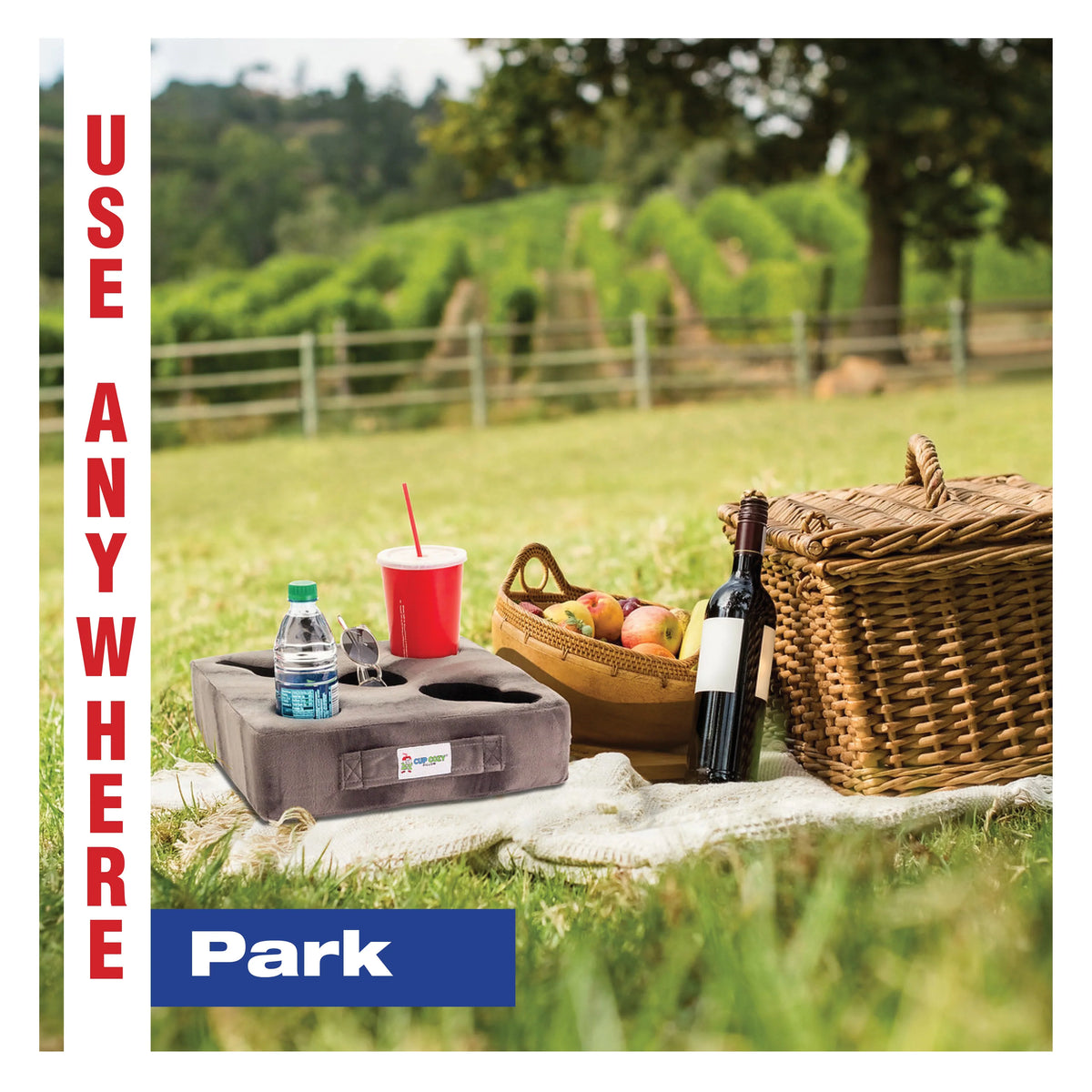 Use it anywhere-Couch, floor, bed, man cave, car, RV, park, beach and more!. Cup Cozy Deluxe Pillow (Navy) As Seen on TV -The world's BEST cup holder! Keep your drinks close and prevent spills