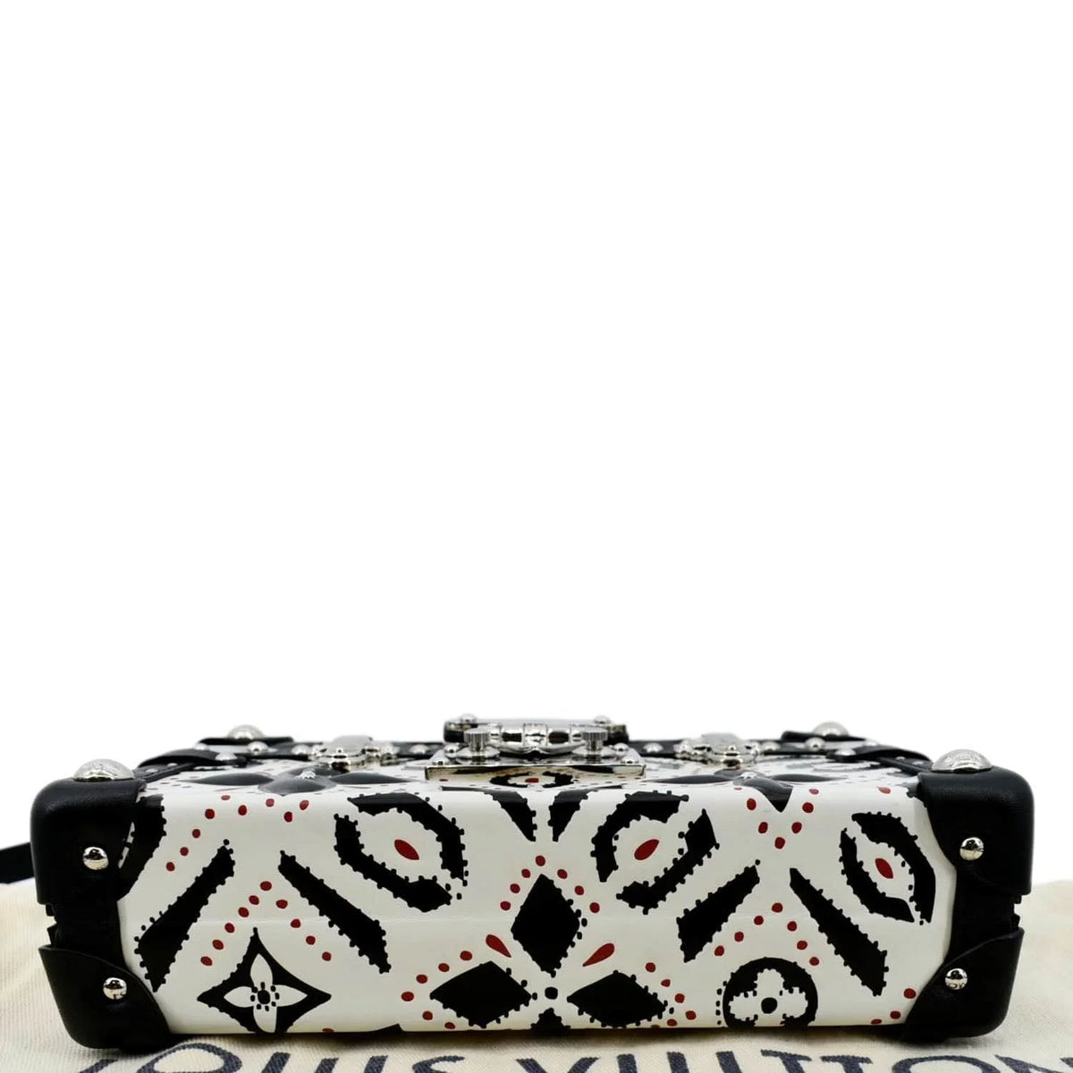 Pre-owned LOUIS VUITTON Petite Malle Graphic Print Leather Crossbody Bag Black/Multicolor