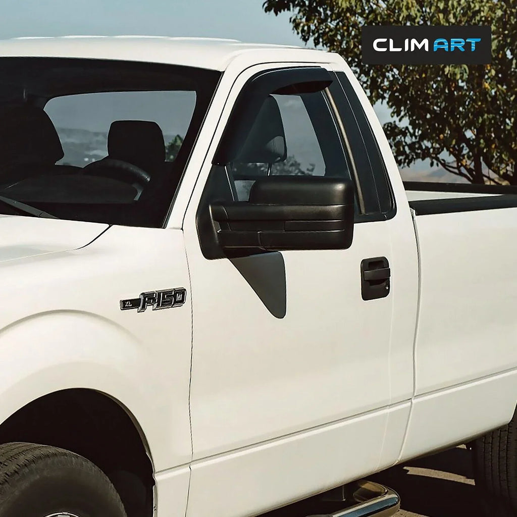 CLIM ART Incredibly Durable Rain Guards for  F150 2009-2014 Regular Cab, SuperCrew, SuperCab, Tape-on Window Deflectors, Vent Deflector, Vent Window Visors for cars, Truck Accessories 2 pcs-209008
