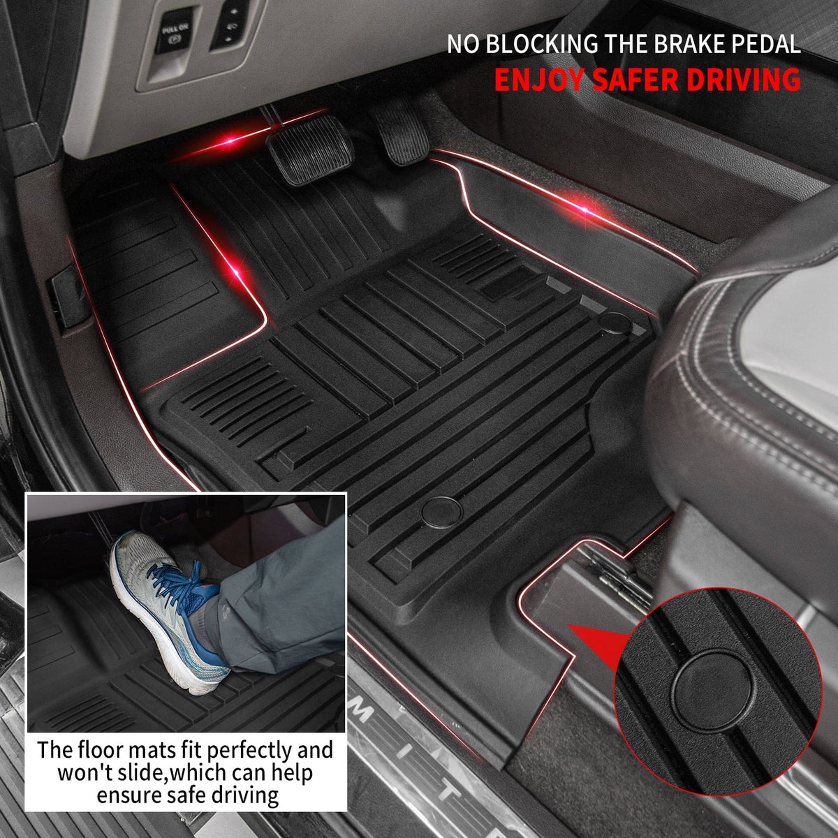 Fit 2015-2024  F150 Lightning SuperCrew Cab Truck Bed Mat 6.5Ft Long Bed Liner F-150 (Fit W/O Fold Flat Storage)