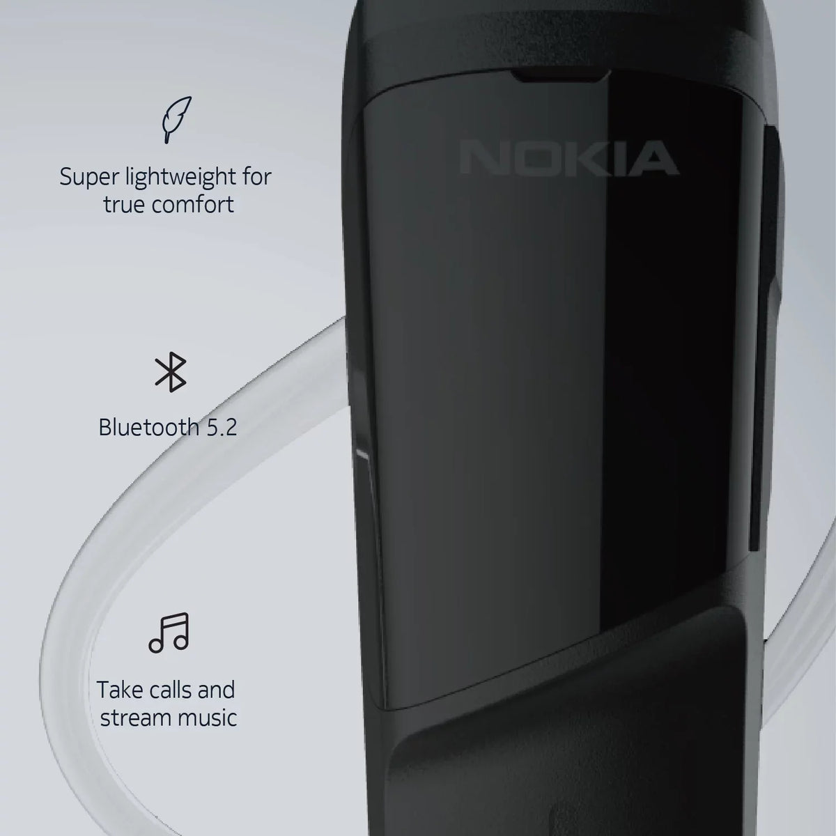 Answer calls, stream music hands free.. Nokia Wireless Bluetooth Clarity Solo Bud + Single Ear Headset
