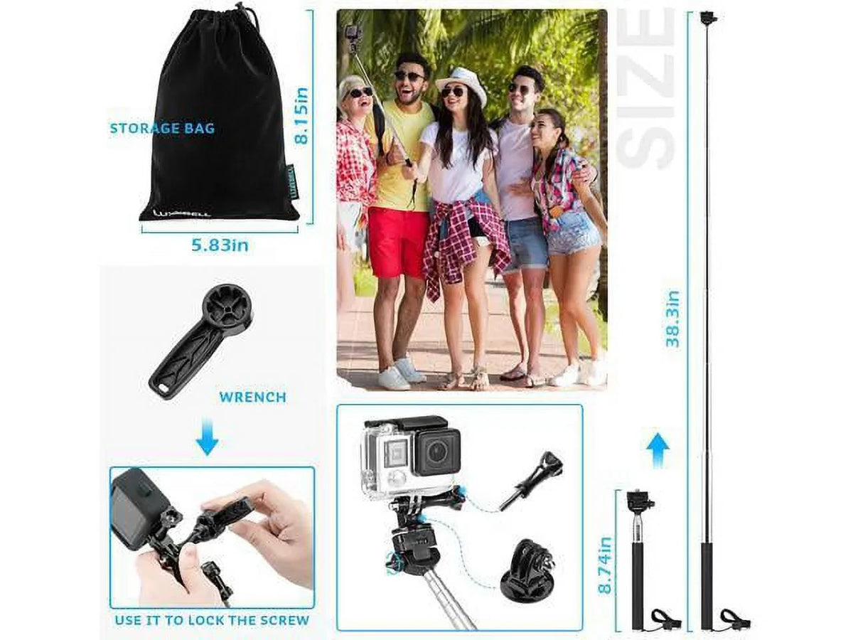 Accessories Kit for AKASO EK5000 EK7000 4K WiFi Action Camera GoPro Hero 9 8 7 6 5/Session 5/Hero 4/3+/3/2/1 Max Fusion SJ4000 SJ5000
