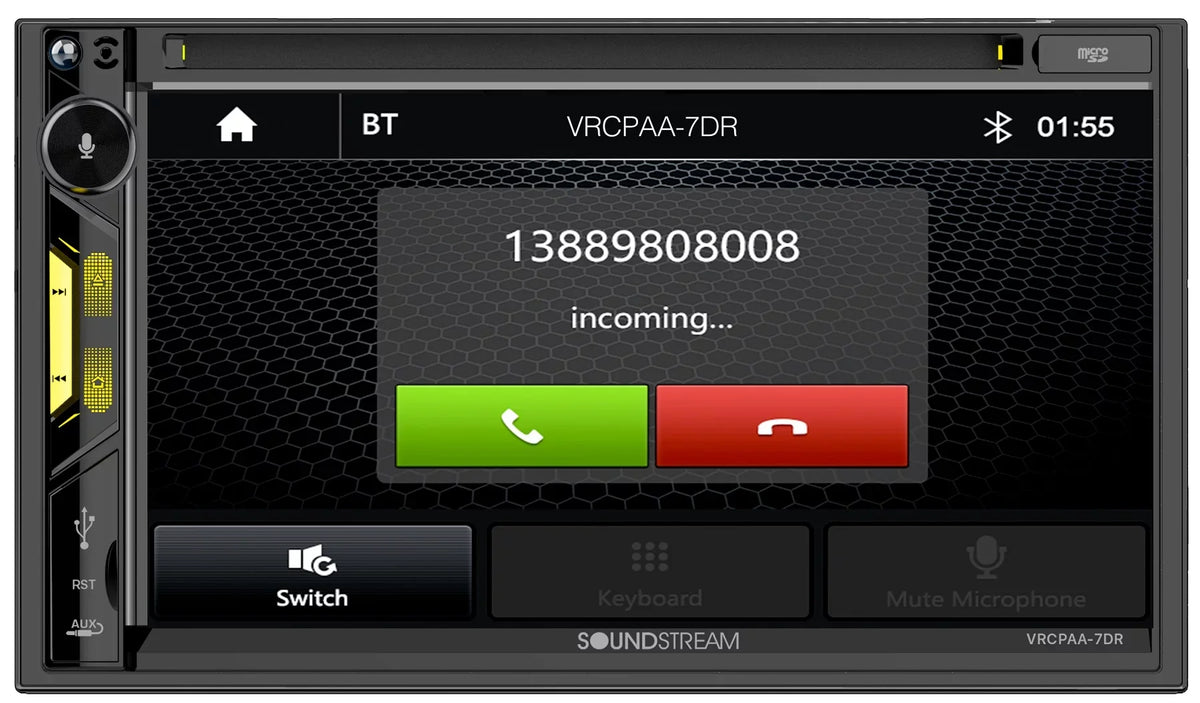 Soundstream VRCPAA-7DR 7" Car Monitor DVD Receiver w/CARPLAY/ANDROID AUTO+Camera