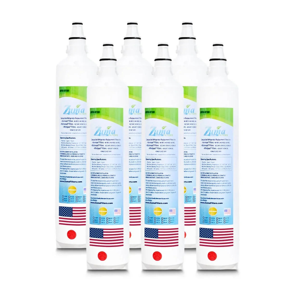ZUMA Brand , moisture Filters , Model # ZWFZ1-RF750 , suitable with Subzero® IC18FIRH - 6 Pack - Made in U.S.A.