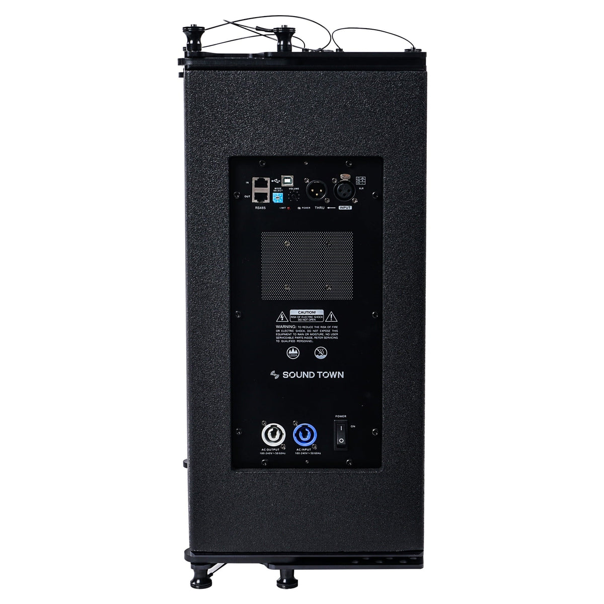 Sound Town ZETHUS Series Line Array Speaker System with Four Compact Powered 1 X 10-inch Line Array Speakers, Black for Stages, Clubs, Bars, Restaurants, Churches and Schools