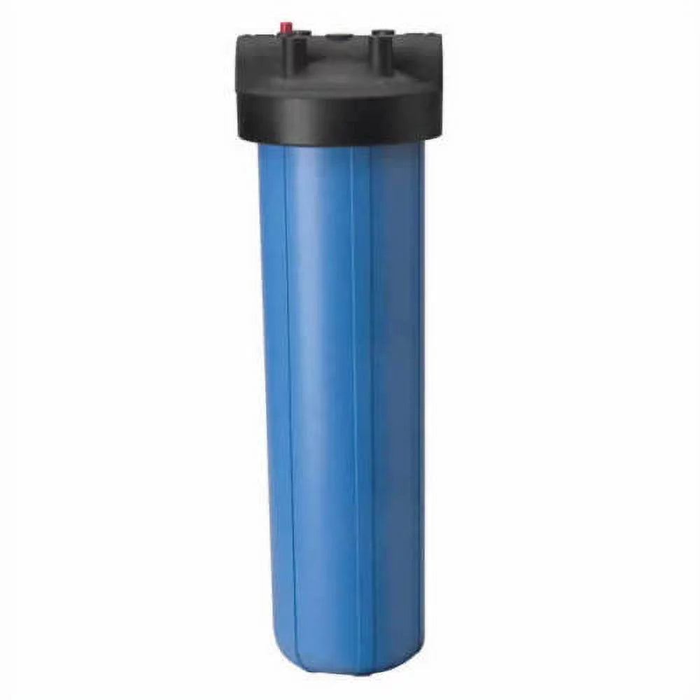 2 Pack: Big Blue Housing Canister aqua Sump 1" NPT w/ Pressure Relief for 4.5" x 20" Whole House Filters