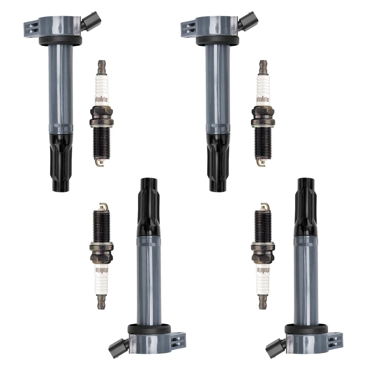 4 Ignition Coils and 4 Autolite Spark Plugs suitable with 2007-2019 Lexus ES300h ES350 LX570 UF487