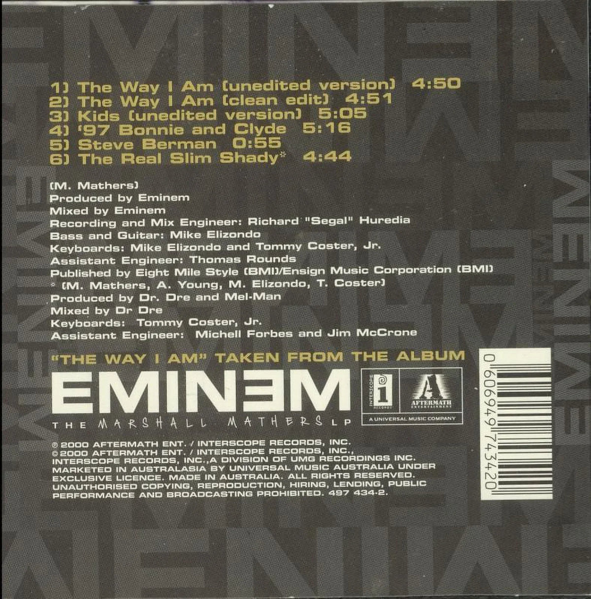 Eminem - The Way I Am - CD Maxi Single