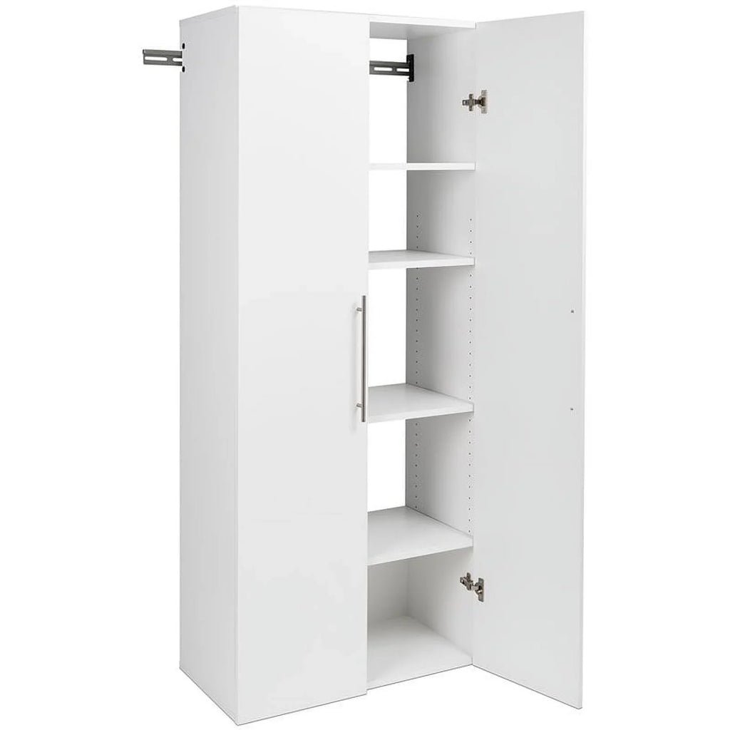Pemberly Row 3 Piece 90" Large Wall Mounted Garage Cabinet Set in White