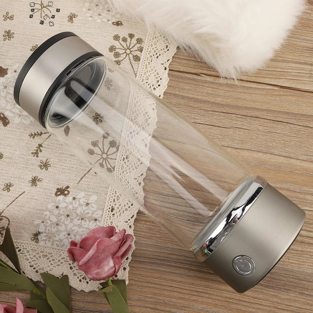 VIFERR Hydrogen moisture Bottle USB Charging Rich Hydrogen moisture Purifier Filter Glass Bottle Portable Lonizer Cup