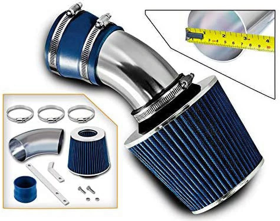 Rtunes Racing Short Ram Air Intake Kit + Filter Combo BLUE appropriate For 98-05  E46 3-Series â€¦
