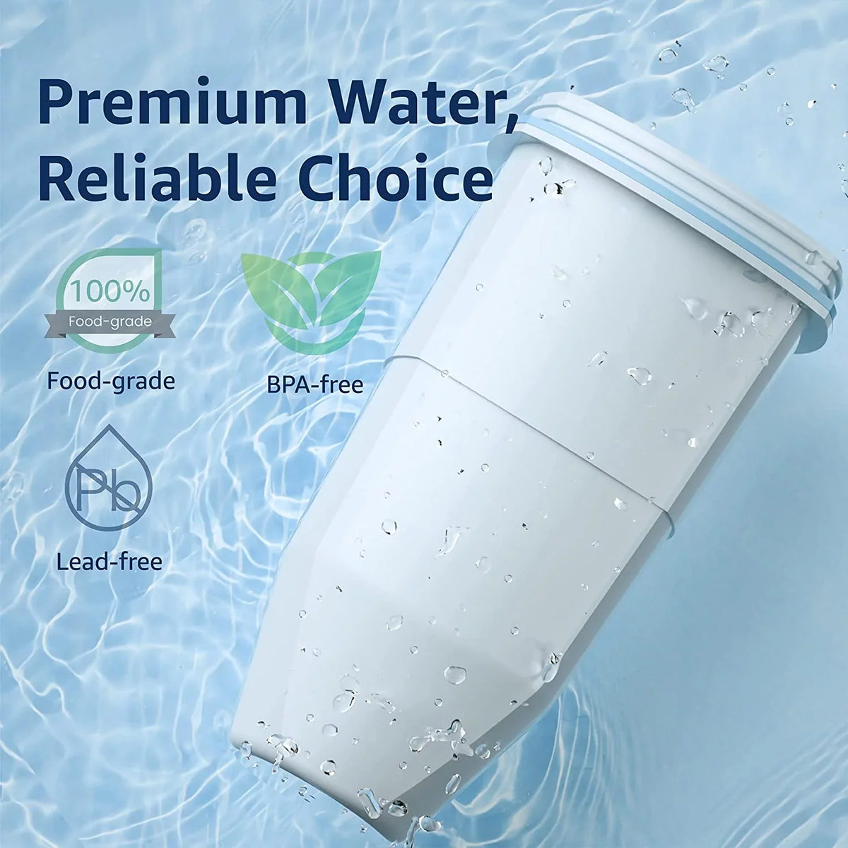 6 Pack AQUACREST ZR-017 Replacement for ZeroWater® ZR-017 Pitcher aqua Filter