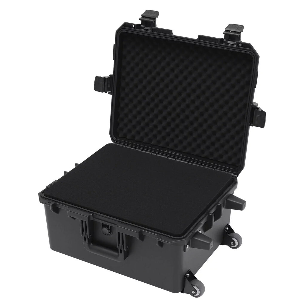 Miumaeov Large Portable Protective liquid and Shock protected Hard Case Camera Tools Equipment Laptop Hard Case Box with Wheels and Handle with 5 Layers Foam Black 16.7" x 12" x 21.25"