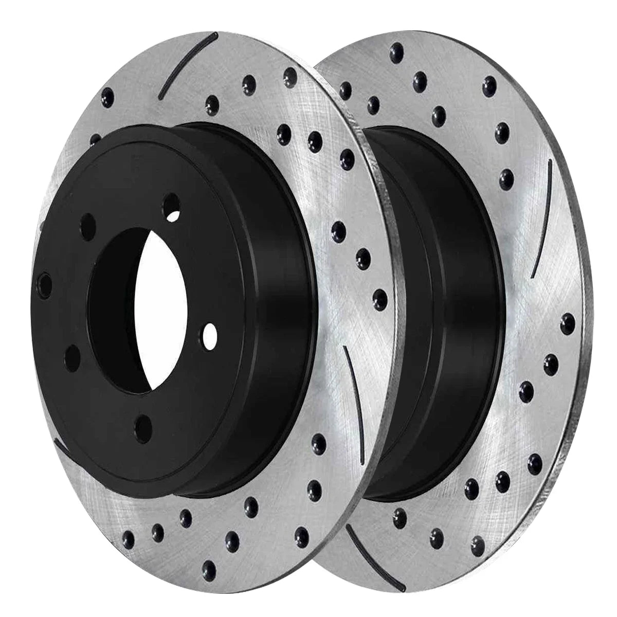 AutoShack Front and Rear Drilled Slotted Brake Rotors Black Set of 4 Replacement for 2012 2013 2014 Chrysler 200 2008-2009 Dodge Caliber 2012-2014 Avenger 2.4L 3.6L V6 FWD BRAKEPKG1085