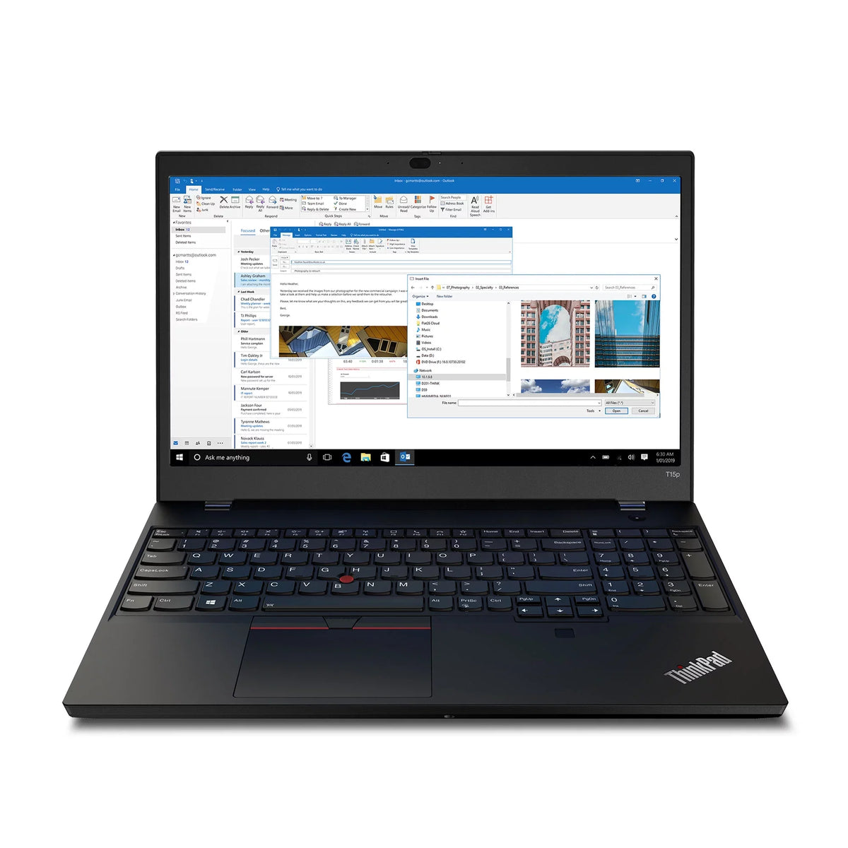 ThinkPad T15p  Laptop, 15.6" FHD IPS  250 nits, i5-10300H,   UHD Graphics, 8GB, 256GB SSD