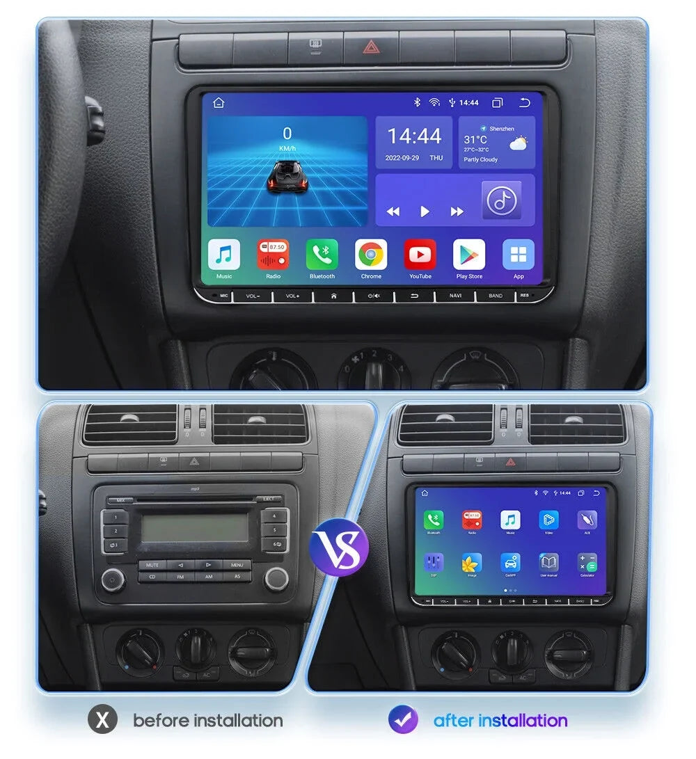 Fit VW Volkswagen Jetta Passat 9" 1280*720 IPS Android 12 Car Stereo Radio  Carplay GPS 2+32GB
