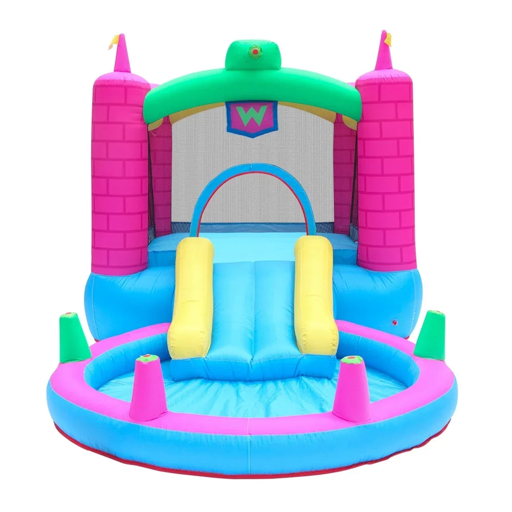 SalonMore Inflatable Bounce House with Blower,Pool & moisture Slide & Splash,Multi-color Tank