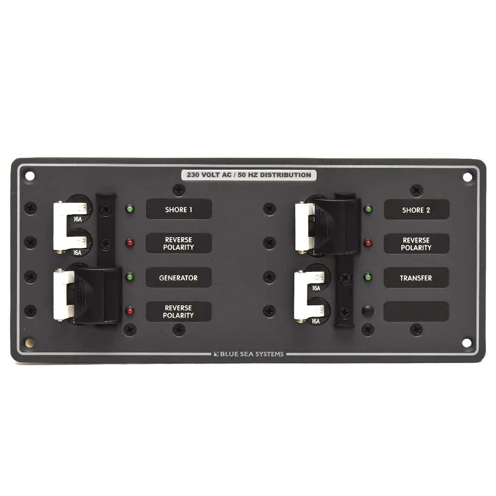 Blue Sea vessel Power Distribution Panel 8598 | 230V AC Source Selector