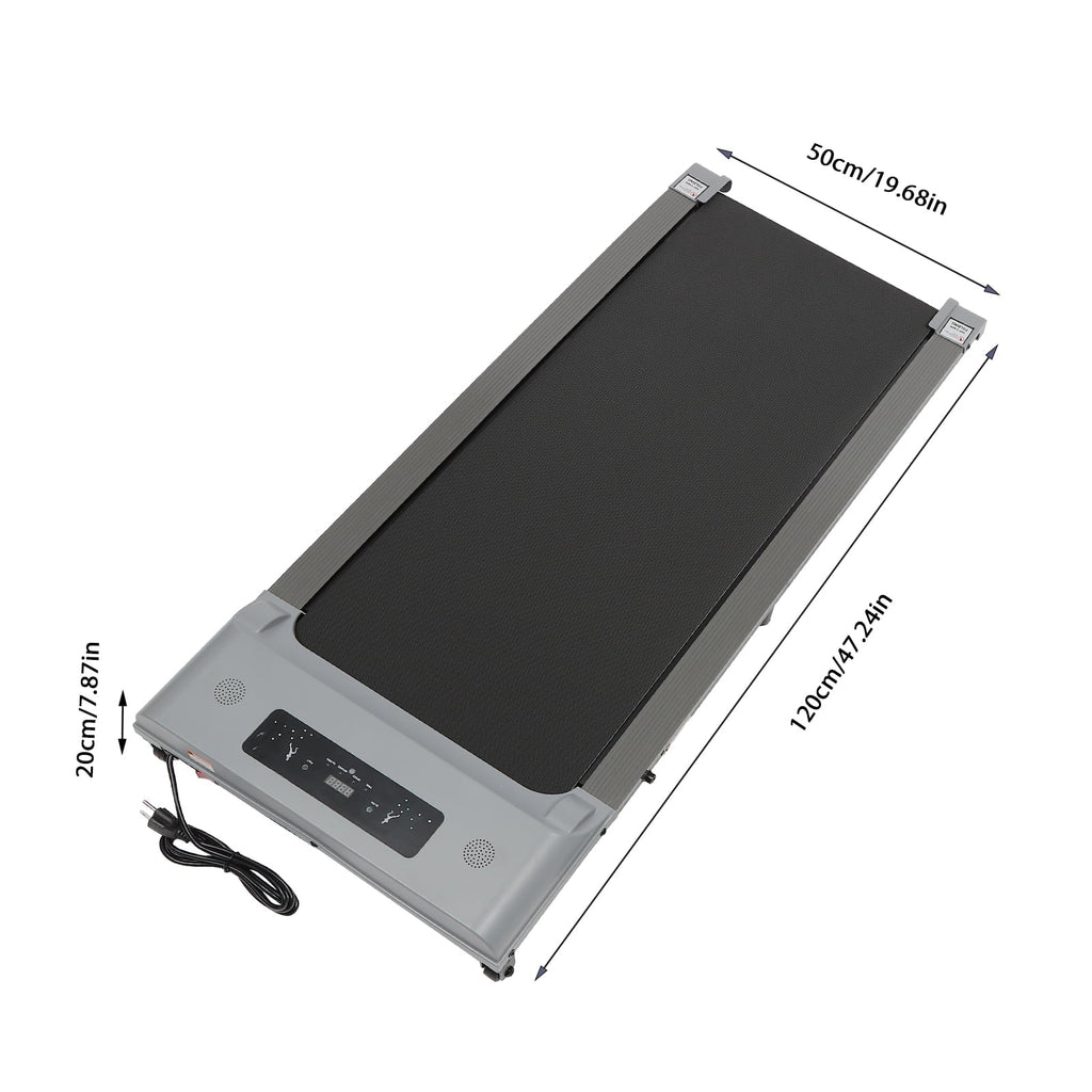 Miumaeov 2 in 1 Folding Treadmill, 3.0HP Under Desk Electric Treadmill with Remote Control and LED Display, Walking Jogging for Home Office (Gray)