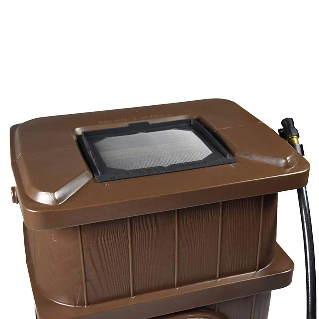 FCMP Outdoor 45 Gal Wood Grain Rain moisture Catcher Barrel, Brown (2 Pack)