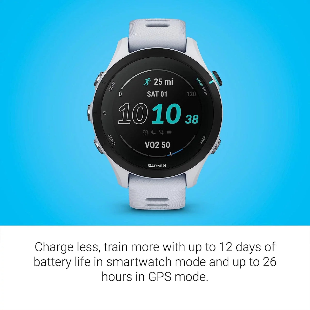 Garmin Forerunner 255S Music, Smaller GPS Running Smartwatch with Music, Advanced Insights, Long-Lasting Battery, Whitestone with Charging Base, USB Car/Wall Adapters & 6Ave Cleaning Kit