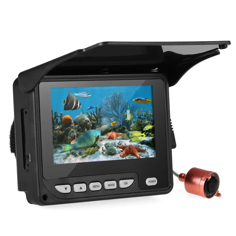 Arealer 4.3 Inch Portable Underwater Fishing Camera Fish Finder Waterproof Night Vision Ice vessel Fishing Camera 20M Cable with Carry Bag