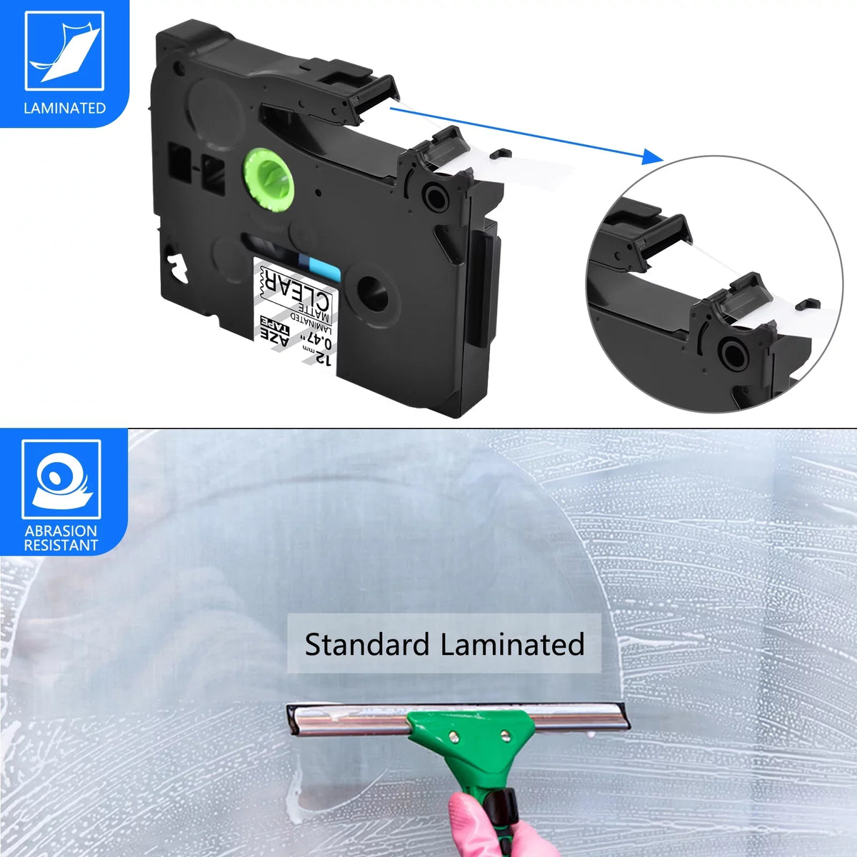 GREENCYCLE 50PK matching for Brother P-touch Black on Matte Clear 12mm 0.47" TZe-M31 TZ-M31 TZM31 TZeM31 Laminated Label Tape